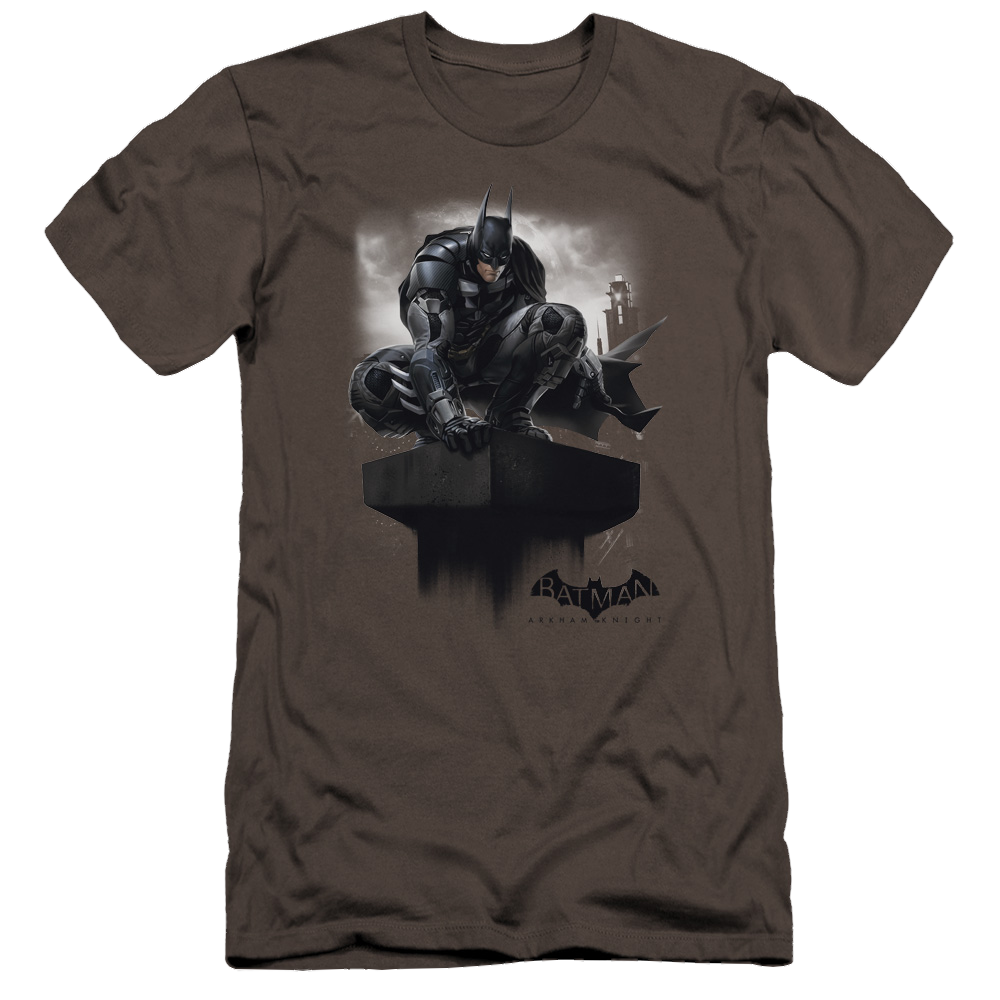 Batman - Arkham Perched - Men's Premium Slim Fit T-Shirt Men's Premium Slim Fit T-Shirt Batman
