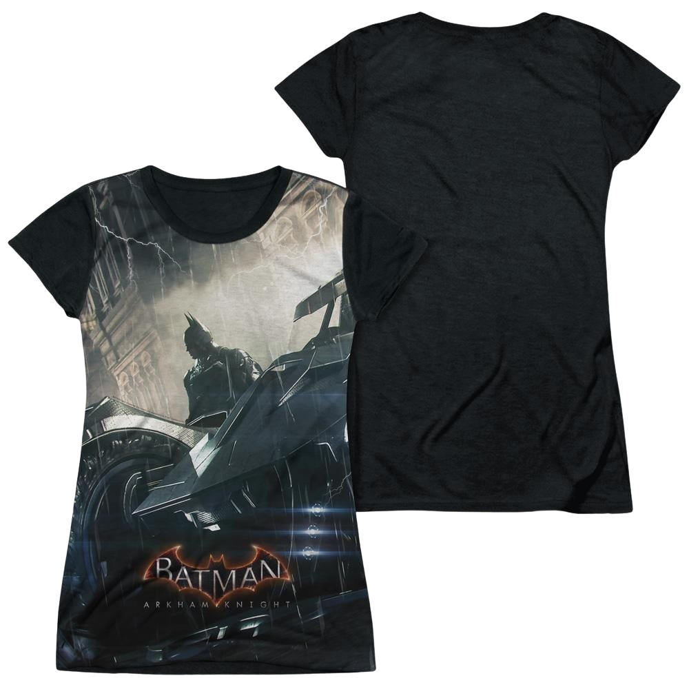 Batman - Arkham Into The Night - Juniors Black Back T-Shirt Juniors Black Back T-Shirt Batman