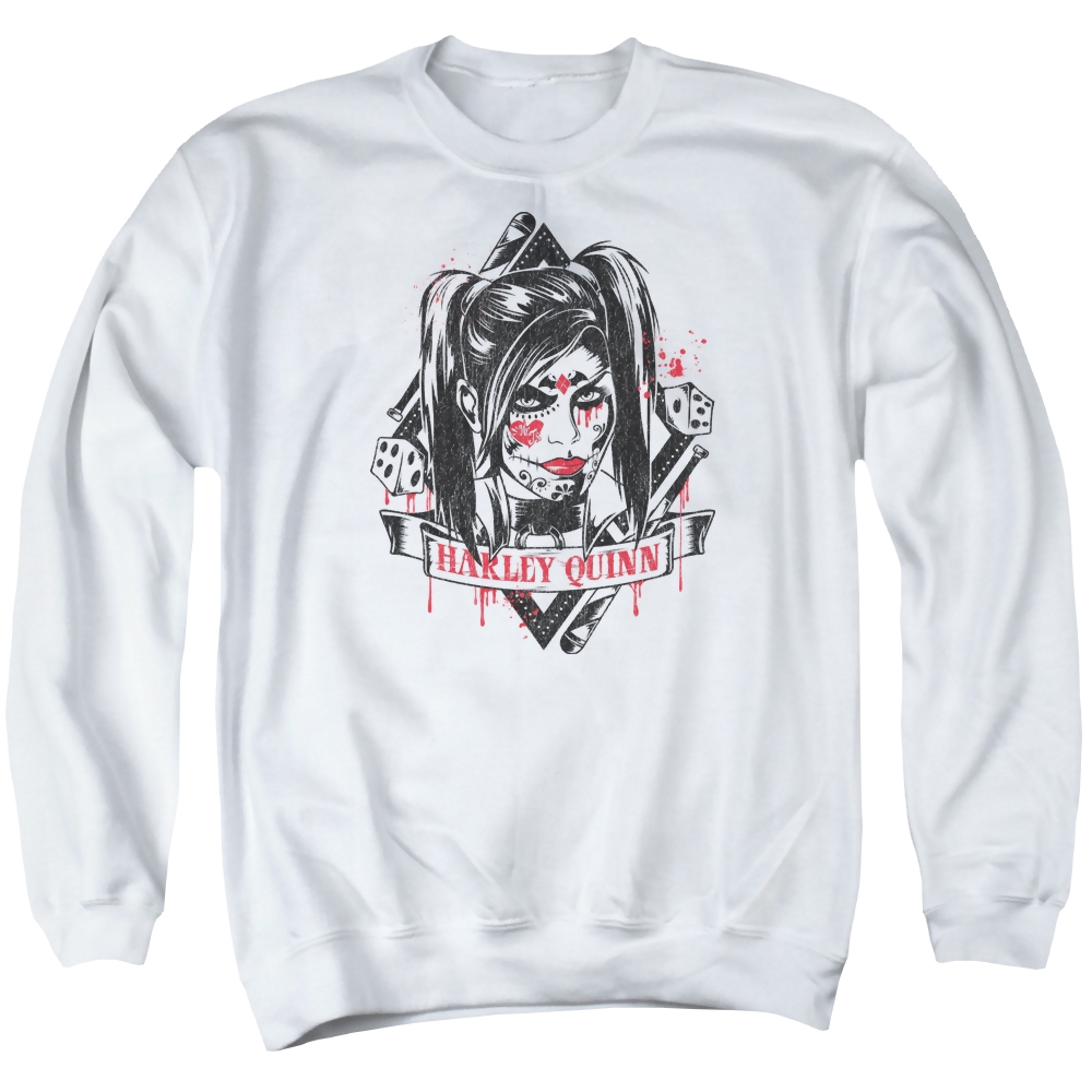 Batman - Arkham Sugar Quinn - Men's Crewneck Sweatshirt Men's Crewneck Sweatshirt Harley Quinn