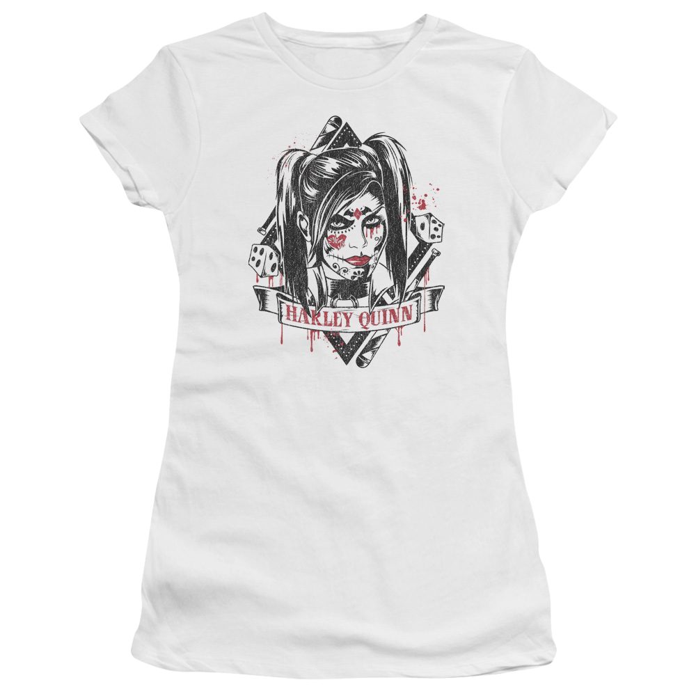 Batman - Arkham Sugar Quinn - Juniors T-Shirt Juniors T-Shirt Harley Quinn