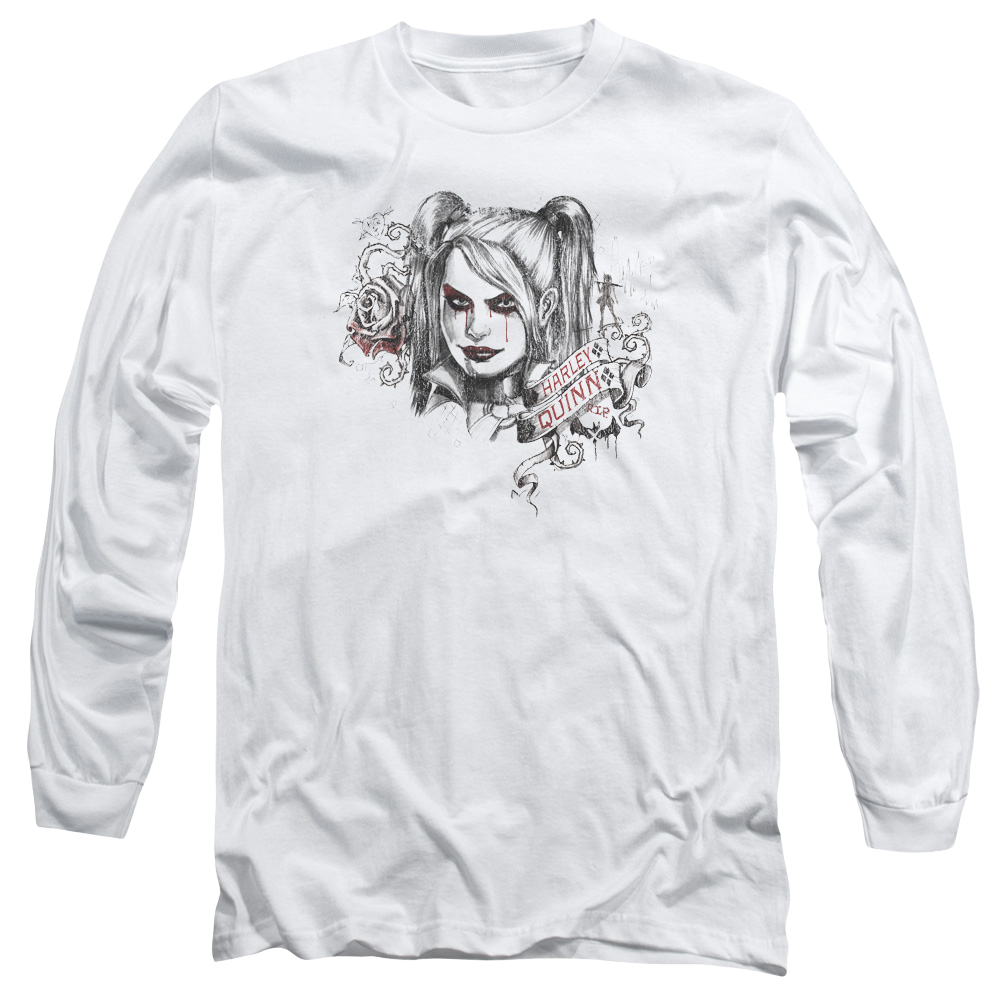 Batman - Arkham Sketchy Girl - Men's Long Sleeve T-Shirt Men's Long Sleeve T-Shirt Harley Quinn