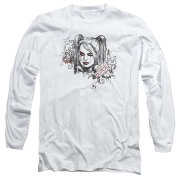 Batman - Arkham Sketchy Girl - Men's Long Sleeve T-Shirt Men's Long Sleeve T-Shirt Harley Quinn