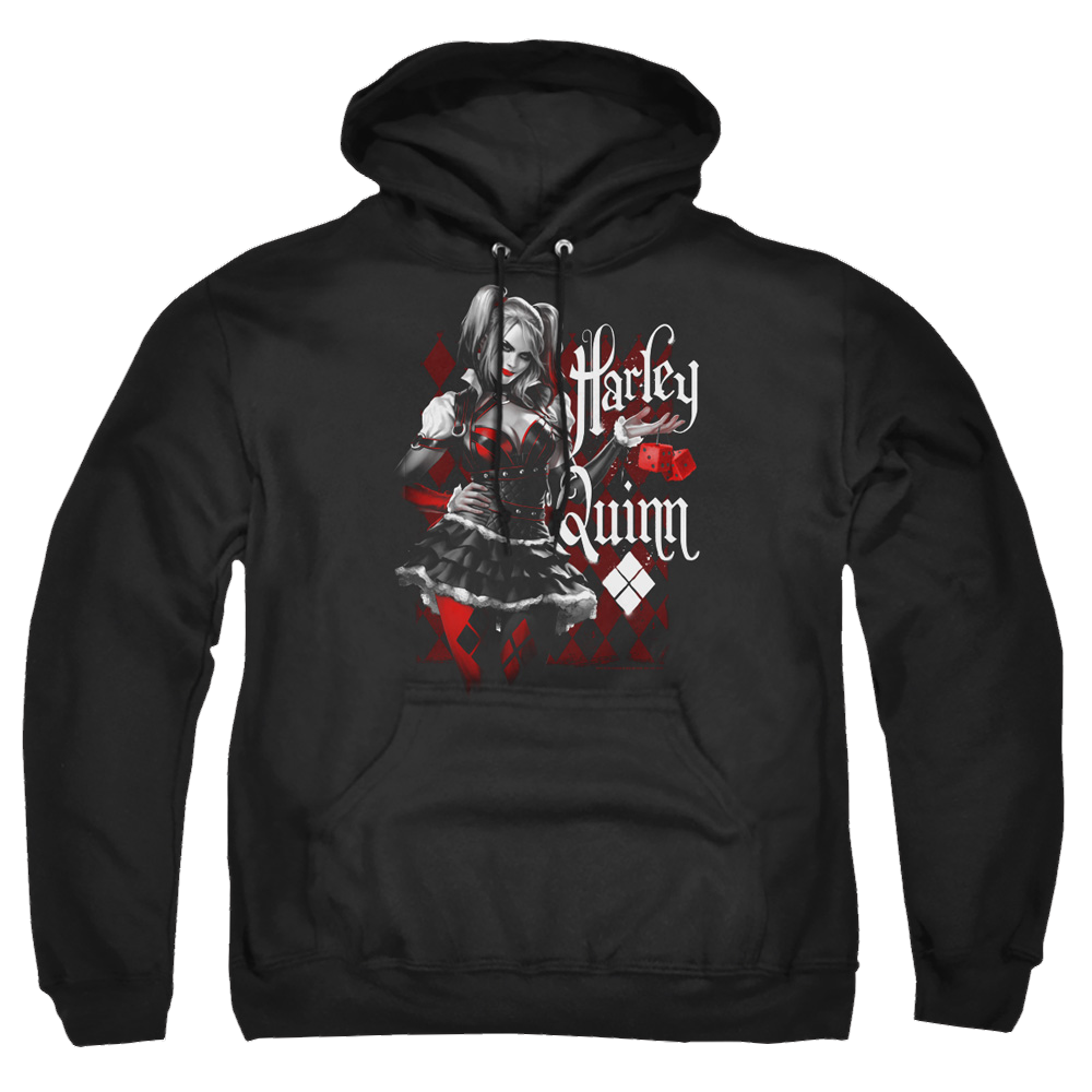 Batman - Arkham Dice - Pullover Hoodie Pullover Hoodie Harley Quinn