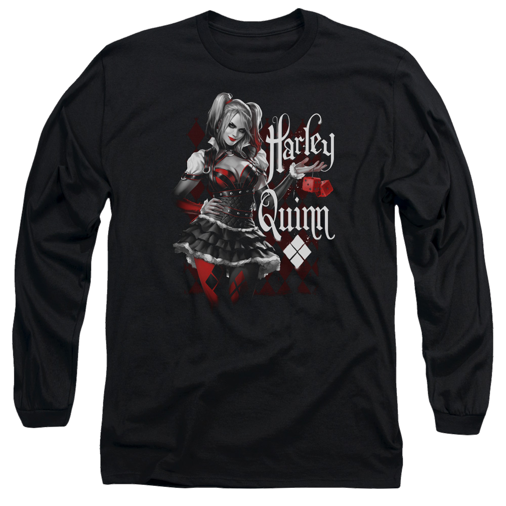 Batman - Arkham Dice - Men's Long Sleeve T-Shirt Men's Long Sleeve T-Shirt Harley Quinn
