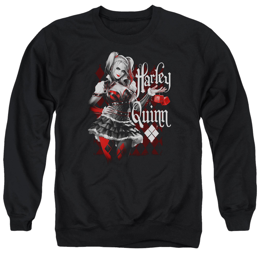 Batman - Arkham Dice - Men's Crewneck Sweatshirt Men's Crewneck Sweatshirt Harley Quinn