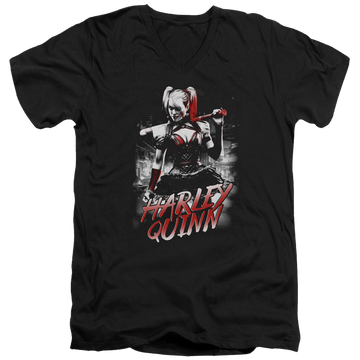 Batman - Arkham Quinn City - Men's V-Neck T-Shirt Men's V-Neck T-Shirt Harley Quinn