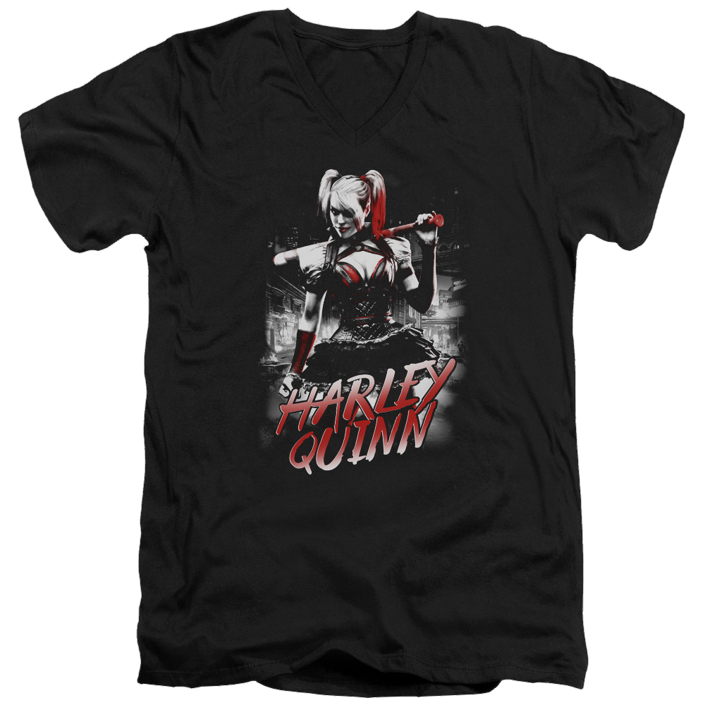 Batman - Arkham Quinn City - Men's V-Neck T-Shirt Men's V-Neck T-Shirt Harley Quinn