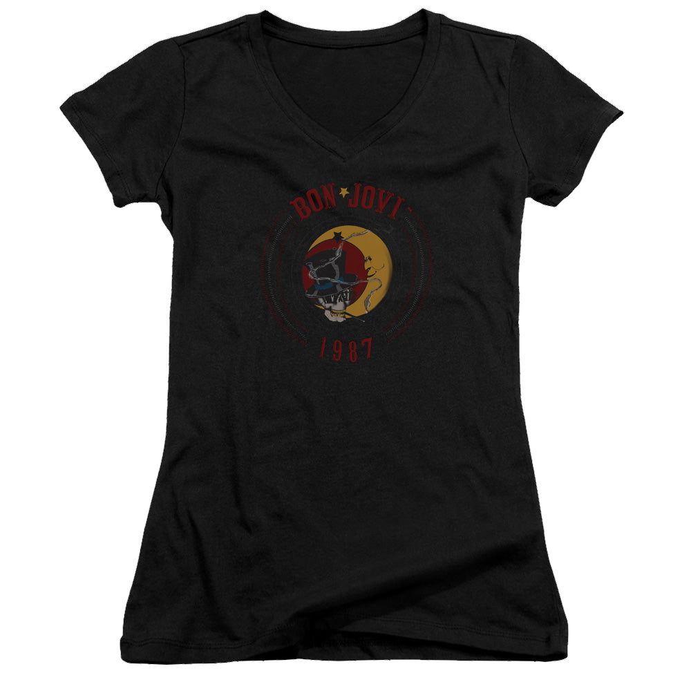 Bon Jovi 1987 - Juniors V-Neck T-Shirt Juniors V-Neck T-Shirt Bon Jovi