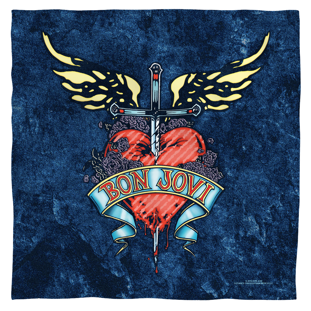 Bon Jovi Weathered Denim - Bandana Bandanas Bon Jovi