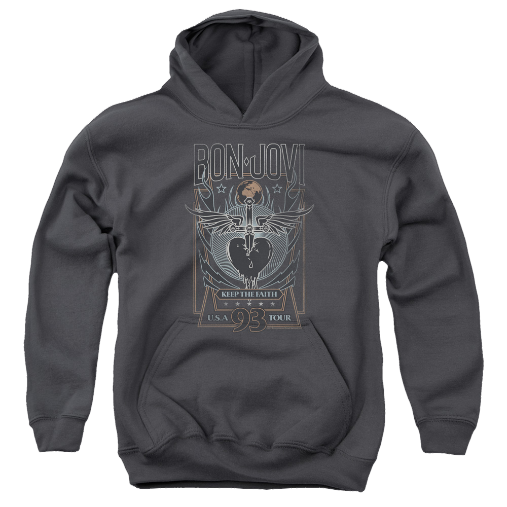 Bon Jovi Keep The Faith - Youth Hoodie Youth Hoodie (Ages 8-12) Bon Jovi