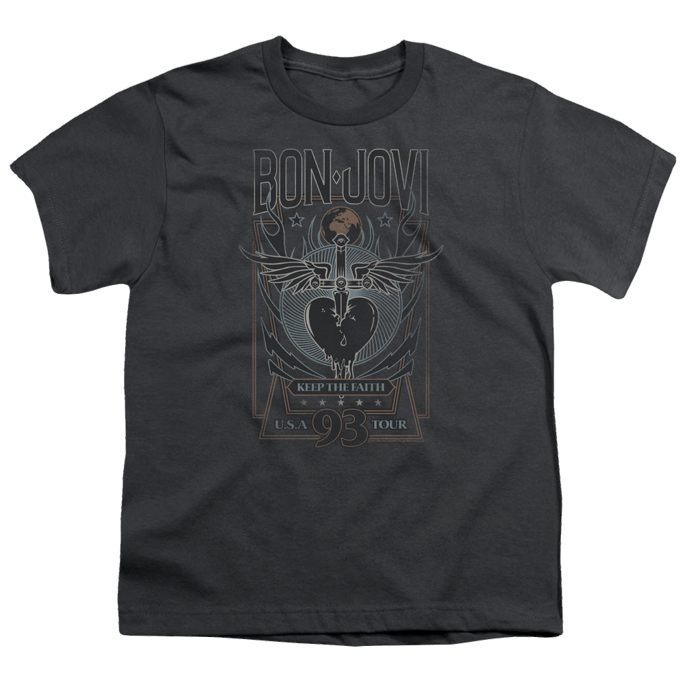 Bon Jovi Keep The Faith - Youth T-Shirt Youth T-Shirt (Ages 8-12) Bon Jovi