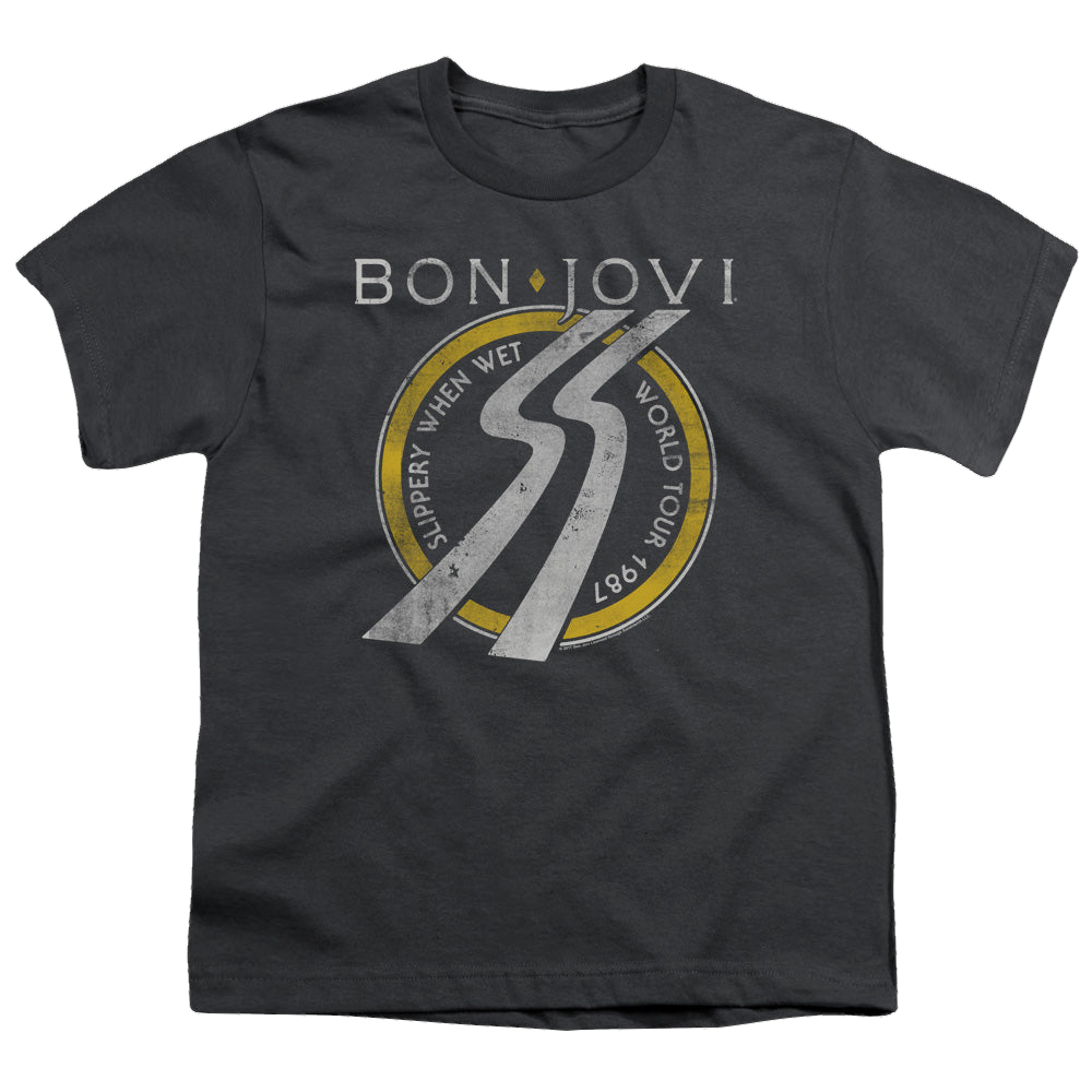 Bon Jovi Slippery When Wet World Tour - Youth T-Shirt Youth T-Shirt (Ages 8-12) Bon Jovi