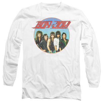 White men's long sleeve t-shirt with Bon Jovi Bon Sphere graphic