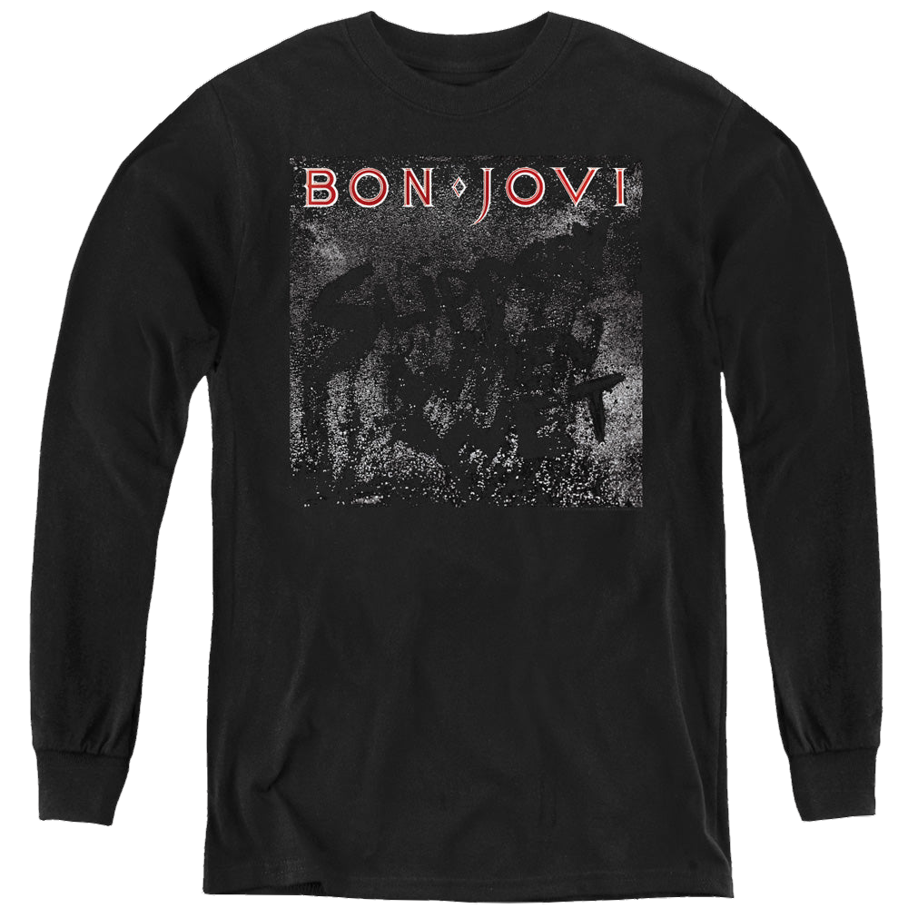 Bon Jovi Slippery Cover - Youth Long Sleeve T-Shirt Youth Long Sleeve T-Shirt Bon Jovi