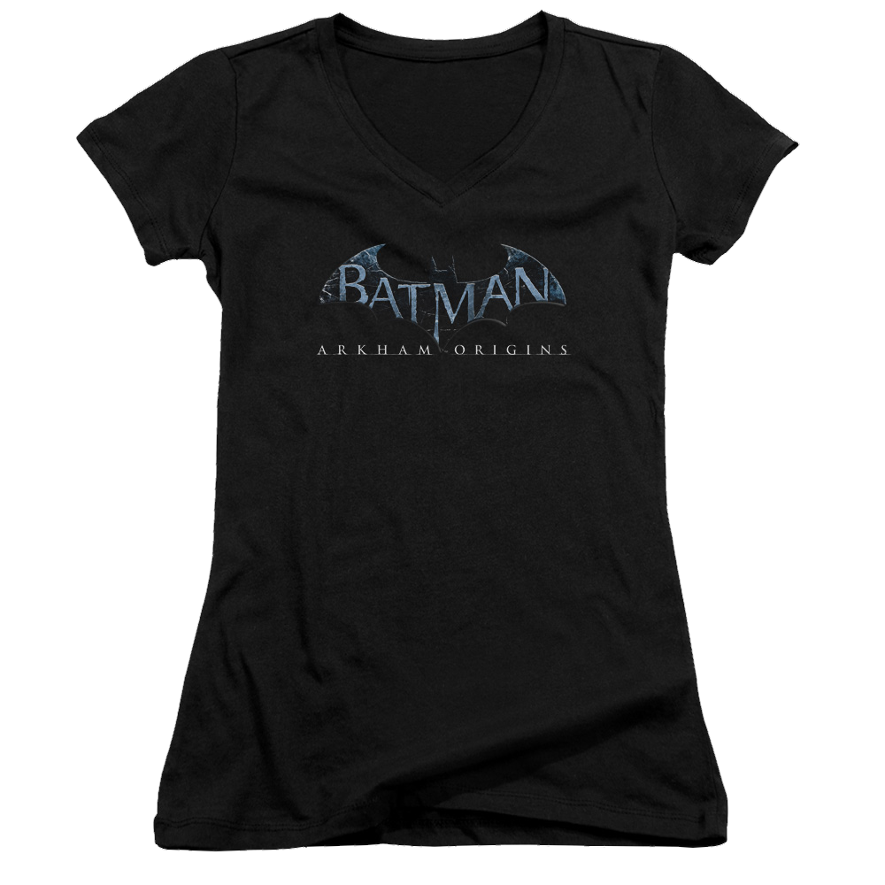 Batman - Arkham Logo - Juniors V-Neck T-Shirt Juniors V-Neck T-Shirt Batman