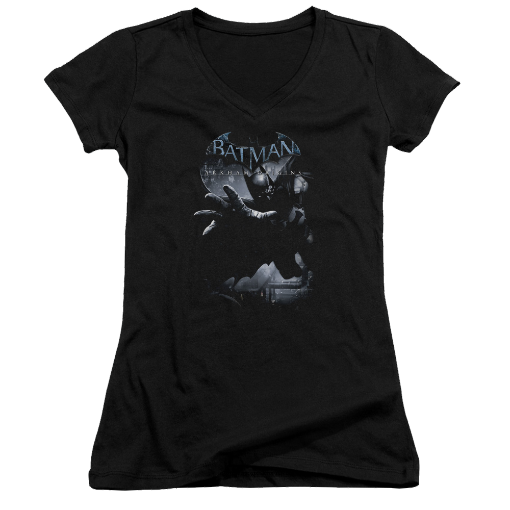 Batman - Arkham Out Of The Shadows - Juniors V-Neck T-Shirt Juniors V-Neck T-Shirt Batman