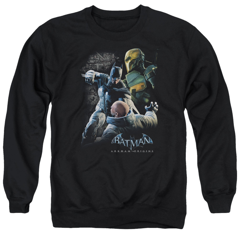 Batman - Arkham Punch - Men's Crewneck Sweatshirt Men's Crewneck Sweatshirt Batman