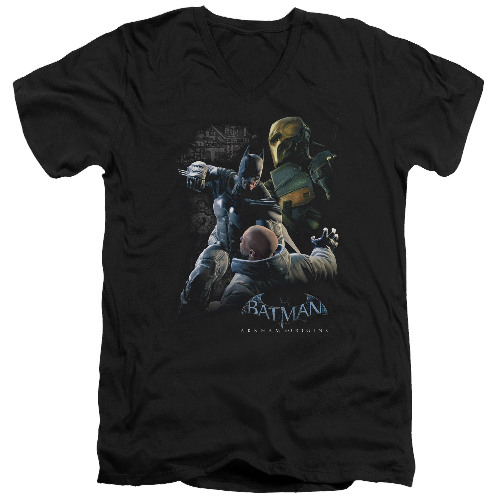 Batman - Arkham Punch - Men's V-Neck T-Shirt Men's V-Neck T-Shirt Batman