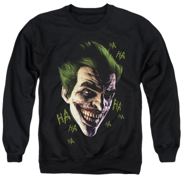 Black men's crewneck sweatshirt with Joker Grim graphic