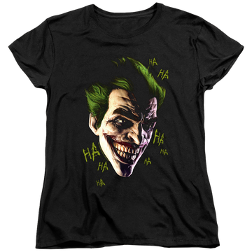 Black women's t-shirt with Joker Grim graphic