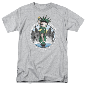 Athletic heather men's regular fit t-shirt with Betty Boop Nyc graphic