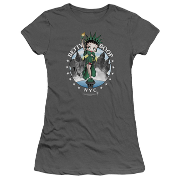 Charcoal juniors t-shirt with Betty Boop Nyc graphic