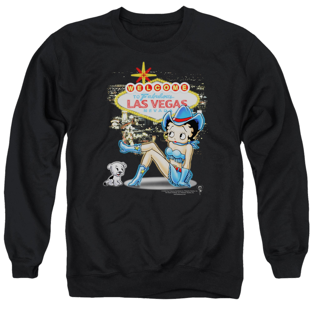 Betty Boop Welcome Las Vegas - Men's Crewneck Sweatshirt Men's Crewneck Sweatshirt Betty Boop