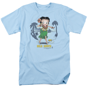 Carolina blue men's regular fit t-shirt with Betty Boop Hula Honey graphic