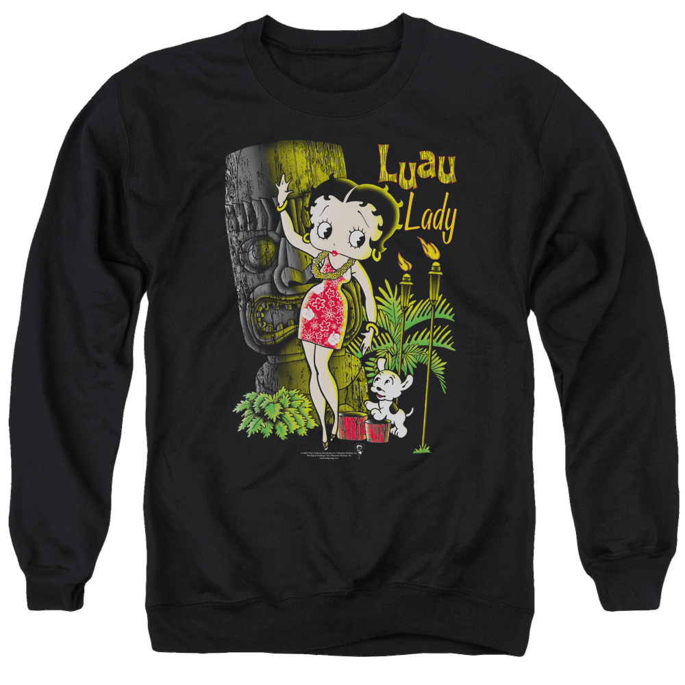 Betty Boop Luau Lady - Men's Crewneck Sweatshirt Men's Crewneck Sweatshirt Betty Boop