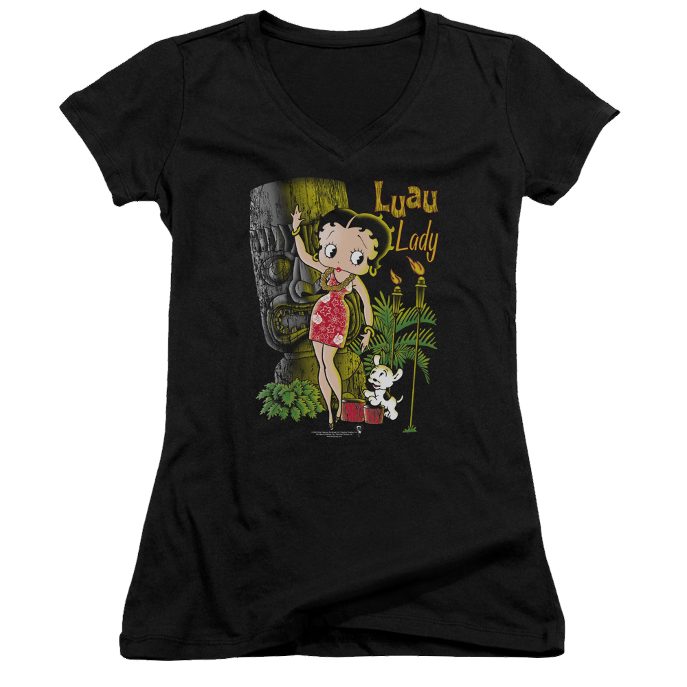 Betty Boop Luau Lady - Juniors V-Neck T-Shirt Juniors V-Neck T-Shirt Betty Boop
