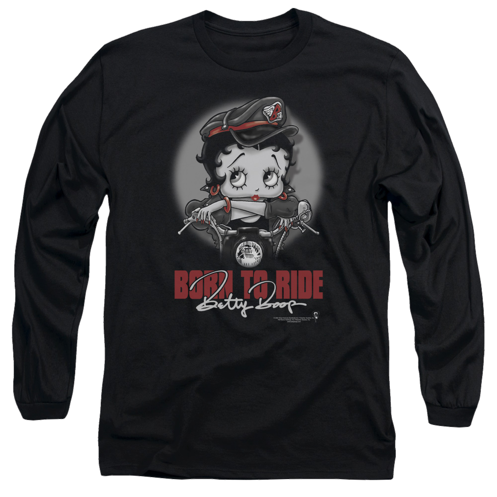 Betty Boop Born To Ride - Men's Long Sleeve T-Shirt Men's Long Sleeve T-Shirt Betty Boop