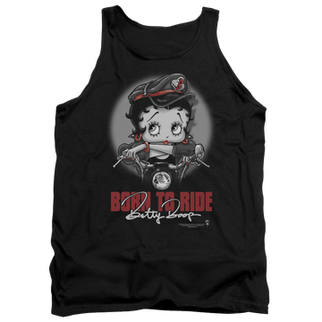 Black men's tank with Betty Boop Born To Ride graphic