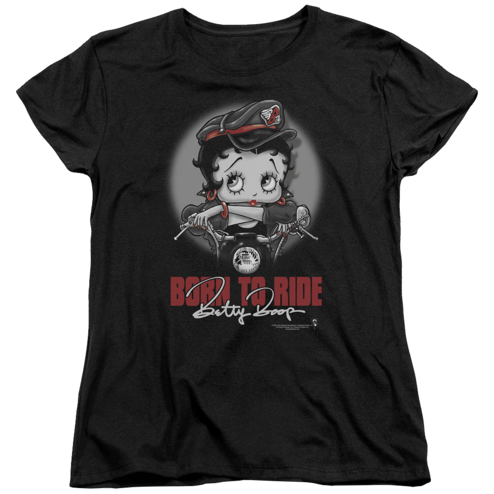 Betty Boop Born To Ride - Women's T-Shirt Women's T-Shirt Betty Boop