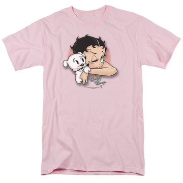 Pink men's regular fit t-shirt with Betty Boop Wink graphic