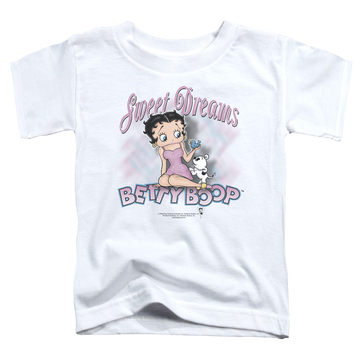 White kid's t-shirt for ages 4 to 7 with Betty Boop Sweet Dreams graphic