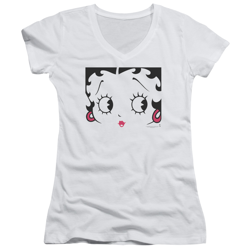 Betty Boop Close Up - Juniors V-Neck T-Shirt Juniors V-Neck T-Shirt Betty Boop