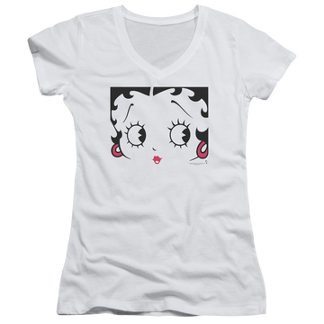 Betty Boop Close Up - Juniors V-Neck T-Shirt Juniors V-Neck T-Shirt Betty Boop