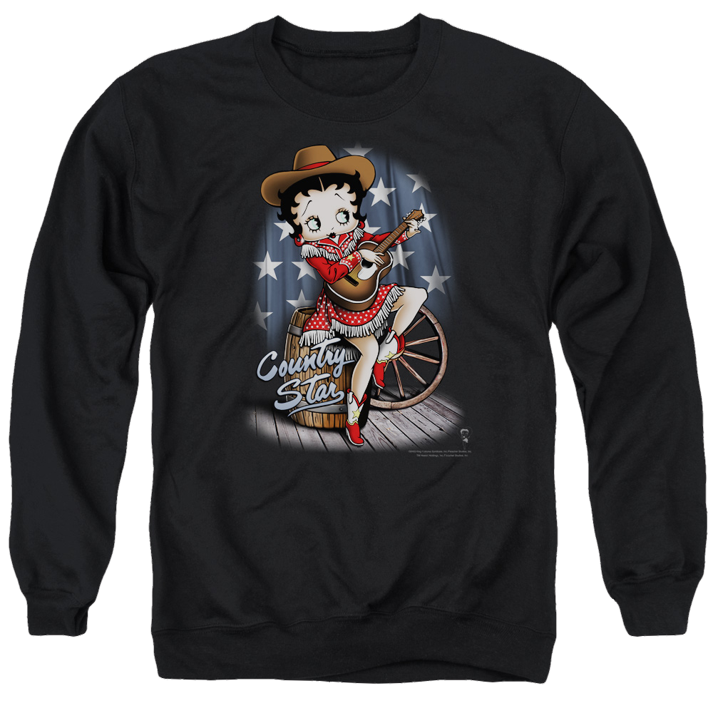 Betty Boop Country Star - Men's Crewneck Sweatshirt Men's Crewneck Sweatshirt Betty Boop