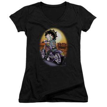 Betty Boop Wild Biker - Juniors V-Neck T-Shirt Juniors V-Neck T-Shirt Betty Boop