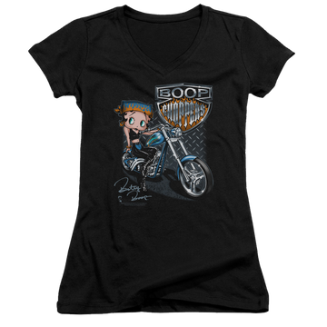 Betty Boop Choppers - Juniors V-Neck T-Shirt Juniors V-Neck T-Shirt Betty Boop