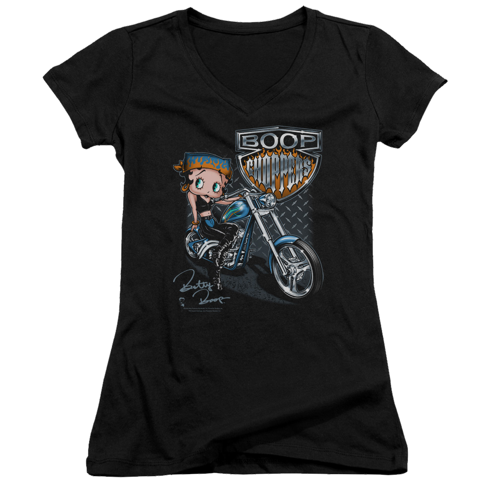 Betty Boop Choppers - Juniors V-Neck T-Shirt Juniors V-Neck T-Shirt Betty Boop