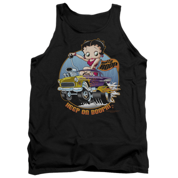 Black men's tank with Betty Boop Keep On Boopin graphic