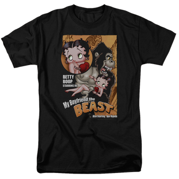 Black men's regular fit t-shirt with Betty Boop Boyfriend The Beast graphic