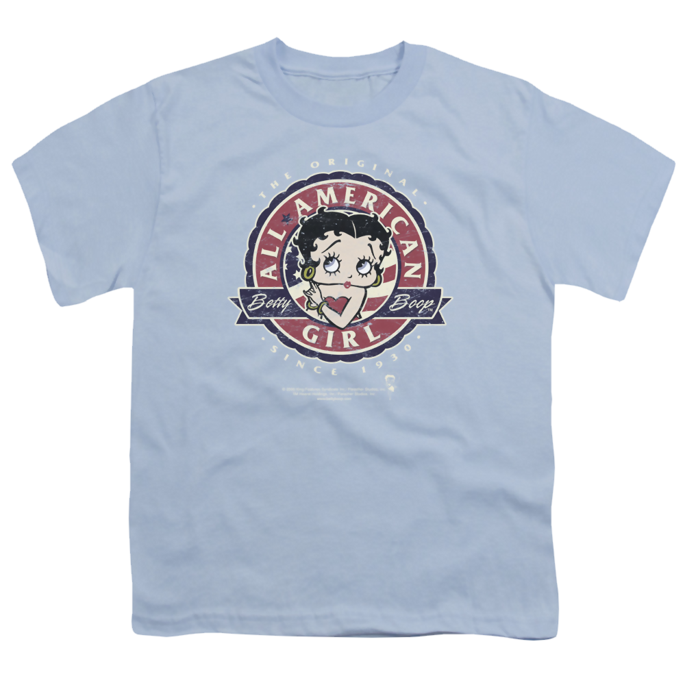 Betty Boop All American Girl - Youth T-Shirt Youth T-Shirt (Ages 8-12) Betty Boop