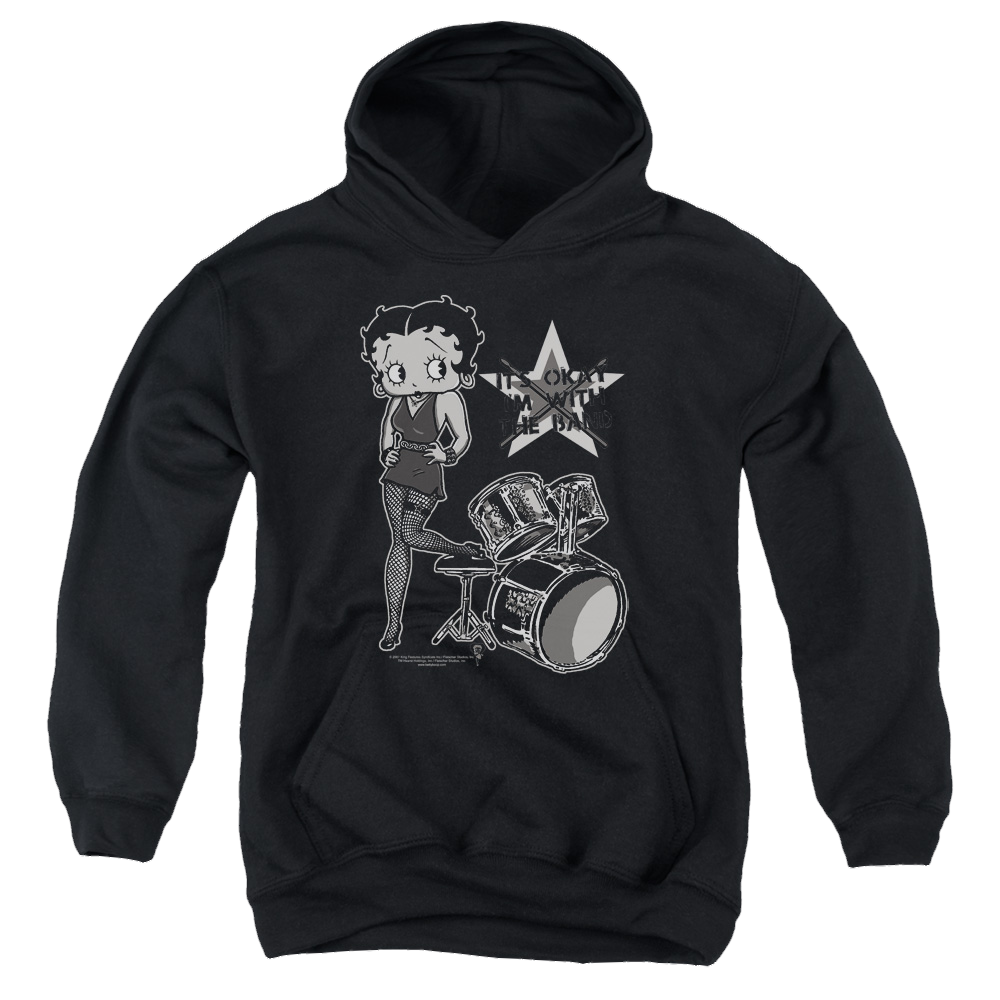 Betty Boop With The Band - Youth Hoodie Youth Hoodie (Ages 8-12) Betty Boop
