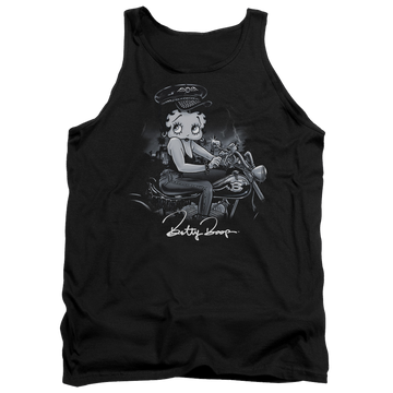 Black men's tank with Betty Boop Storm Rider graphic
