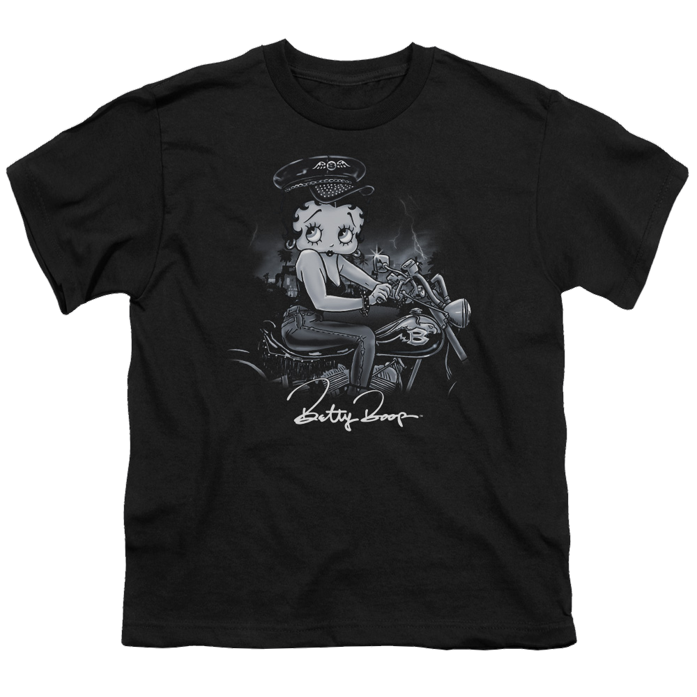 Betty Boop Storm Rider - Youth T-Shirt Youth T-Shirt (Ages 8-12) Betty Boop
