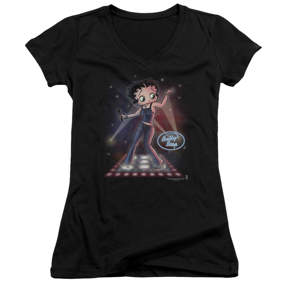 Betty Boop Pop Star - Juniors V-Neck T-Shirt Juniors V-Neck T-Shirt Betty Boop