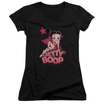 Betty Boop Sexy Star - Juniors V-Neck T-Shirt Juniors V-Neck T-Shirt Betty Boop