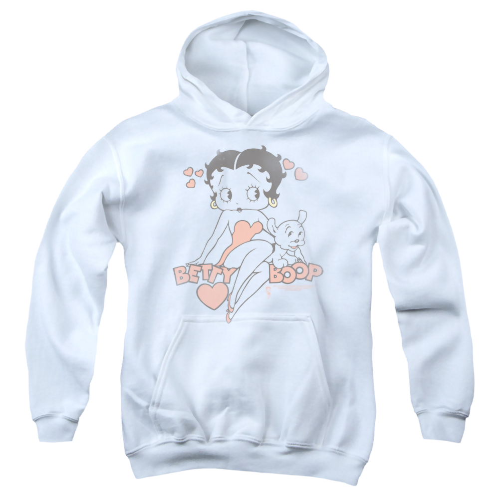 Betty Boop Classic With Pup - Youth Hoodie Youth Hoodie (Ages 8-12) Betty Boop